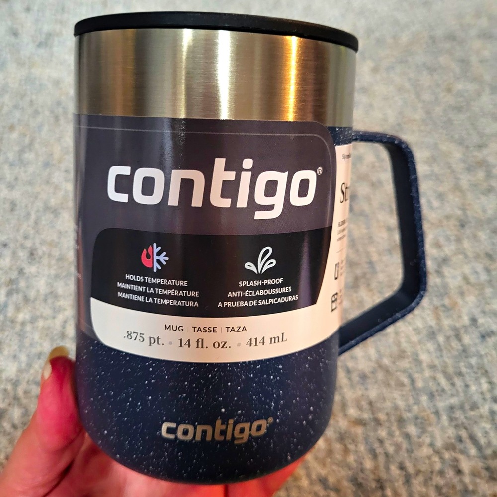 Contigo Streeterville 14 oz Stainless Insulated Travel Mug w/ Lid Handle Blue